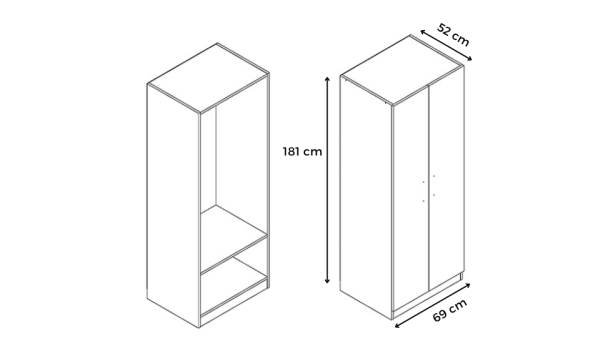 Teşhir Lobi 2 Kapaklı Çekmecesiz Dolap