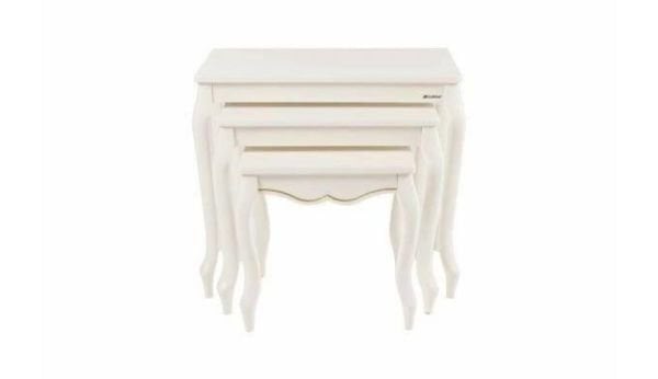 Teşhir Golden 3'lü Zigon Sehpa Krem-Krem