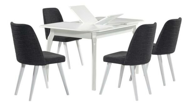 Boston Açılır Mutfak Masa Takımı Beyaz