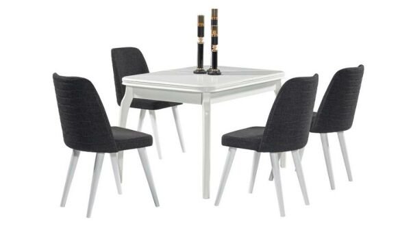 Boston Açılır Mutfak Masa Takımı Beyaz