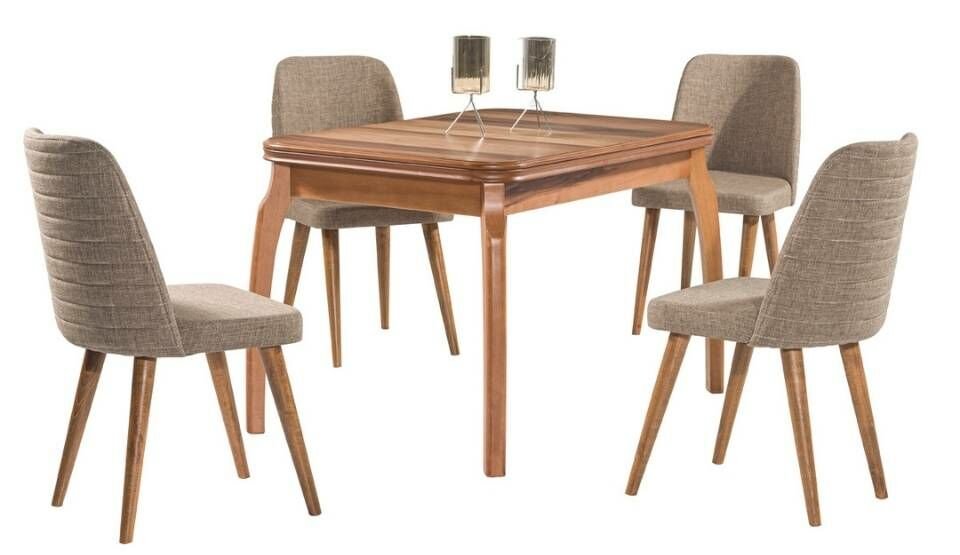 Boston Açılır Mutfak Masa Takımı Kahverengi