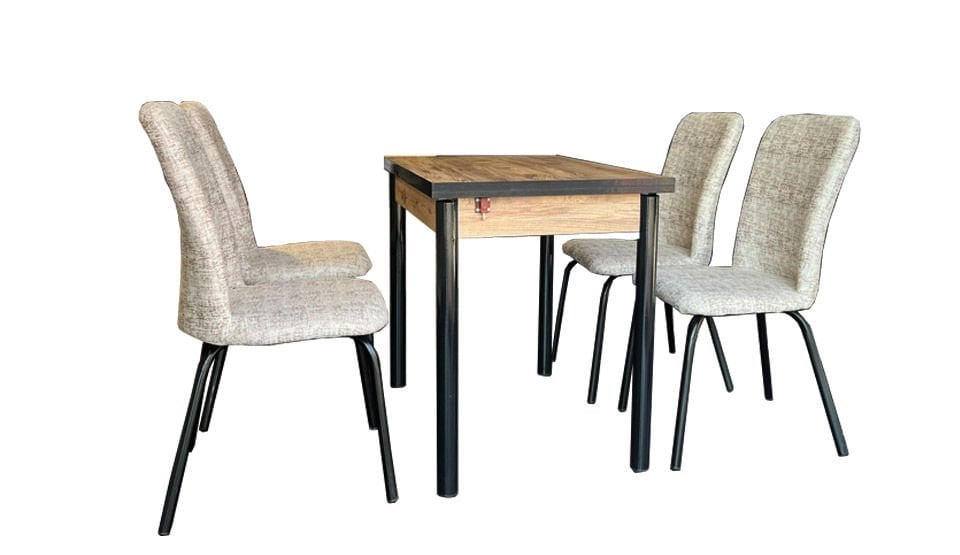 Sihirli Akçaağaç Metal Mutfak Masa Takımı (Hazır Ürün)