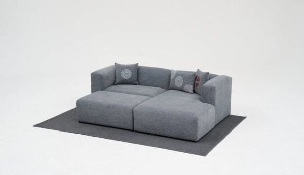 Linden Mini Köşe Koltuk Takımı Krem - Puf