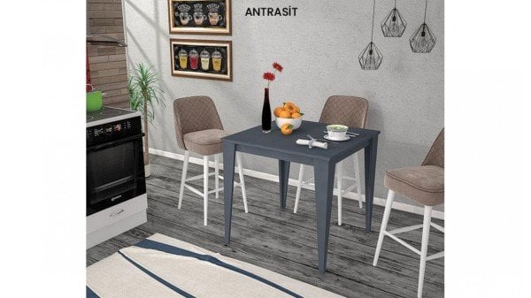 New Mutfak Masası 70*130 cm - Safir-Antrasit