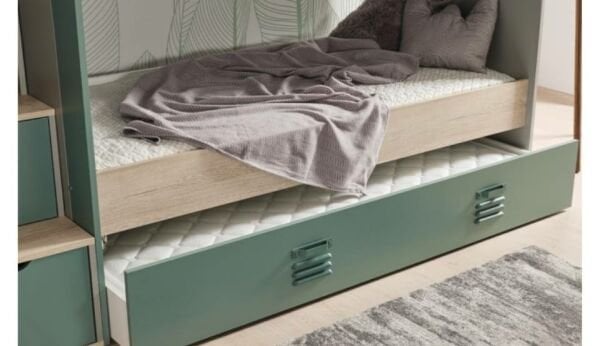 Lego Yeşil Ahşap Ranzalı Çocuk Odası