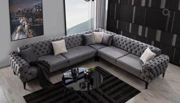 İtalyan Köşe Takımı 310*310 cm Köşe Takımı - Siyah