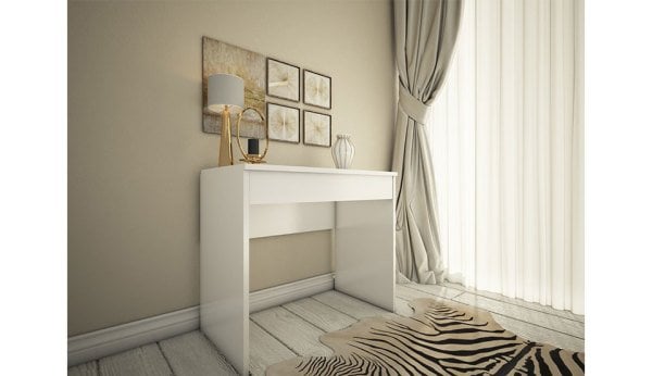 Arya Miranda Mode Aynalı Beyaz Makyaj Masası