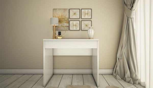 Arya Miranda Mode Aynalı Beyaz Makyaj Masası