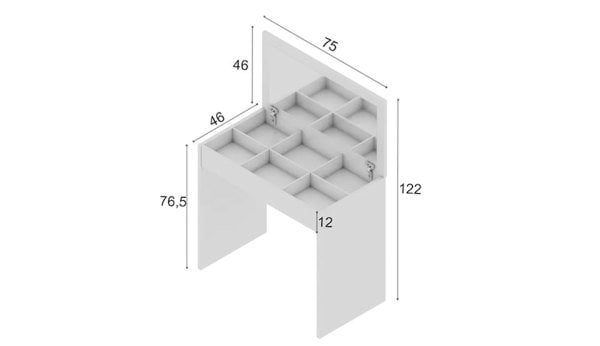 Arya Miranda Mode Aynalı Beyaz Makyaj Masası