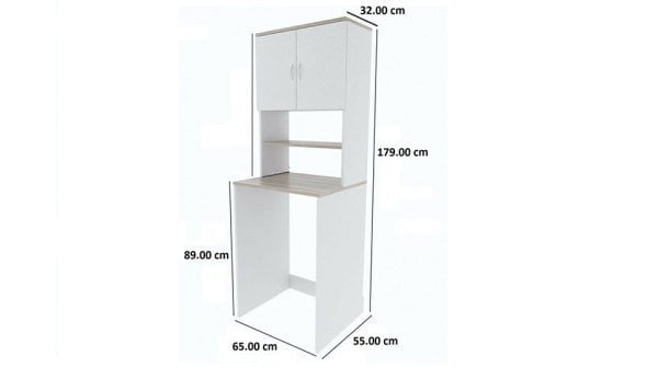 Çamaşır Makinesı Bölmeli Raflı Banyo Dolabı