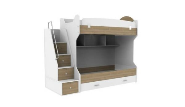 Smart Yavrulu Ahşap Ranza Meşe