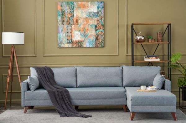 Bella Soft Köşe Takımı Sol Köşe - Mavi