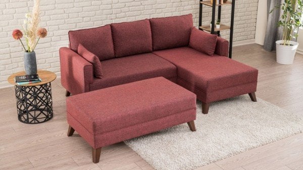 Bella Soft Mini Köşe Takımı Sol Köşe - Bordo
