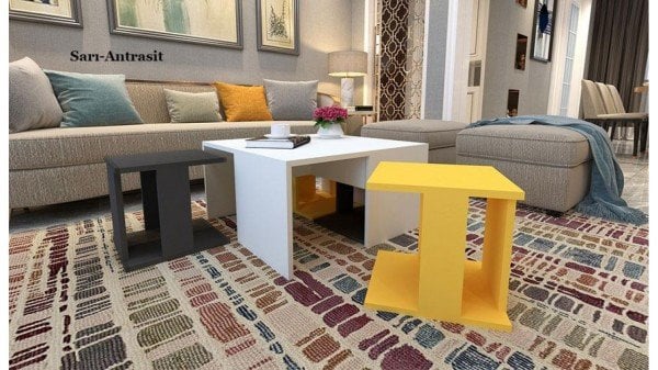 Dali Orta Sehpa Sarı-Siyah