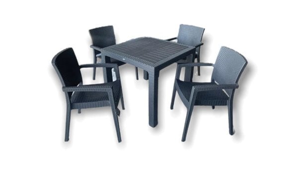 Teşhir Rattan Antrasit Masa Takımı