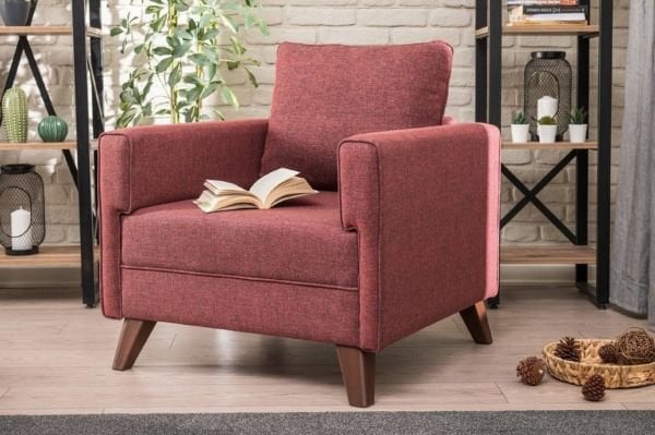 Bella Soft Tekli Koltuk Bordo