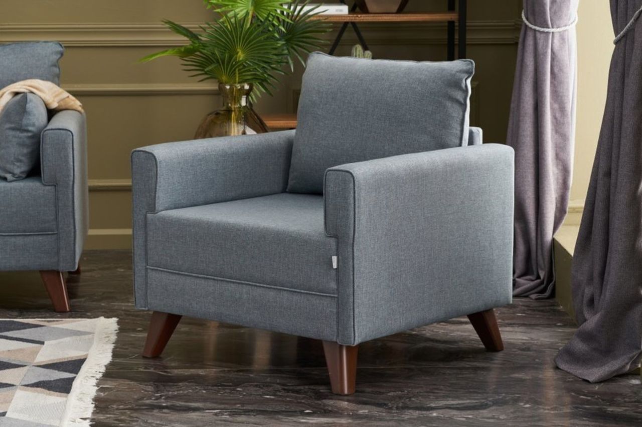 Bella Soft Tekli Koltuk Mavi