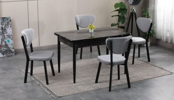 Kütük Masa + Elma Sandalye Mutfak Masa Takımı