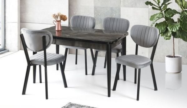 Kütük Masa + Elma Sandalye Mutfak Masa Takımı