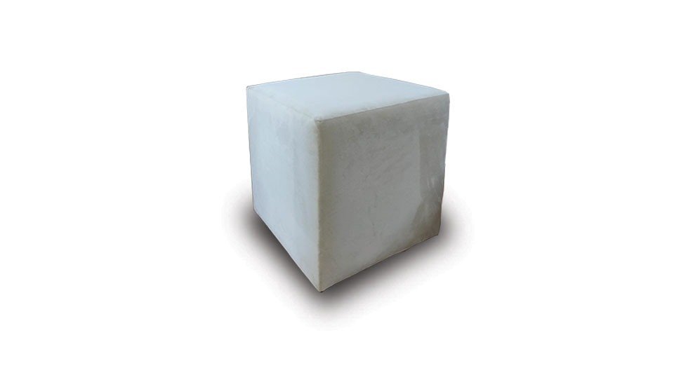 Heka Kare Puf Açık Gri