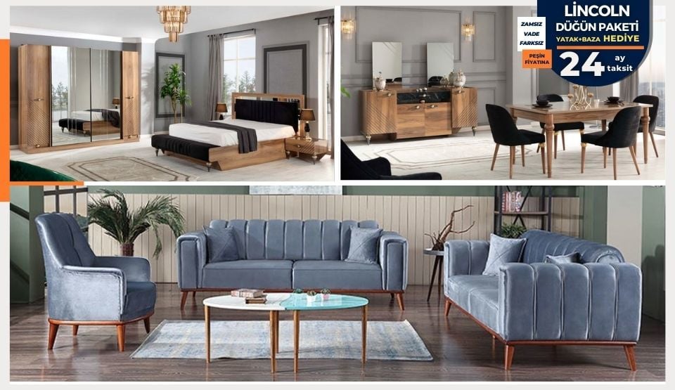 Lincoln Düğün Paketi (YATAK + BAZA HEDİYE)