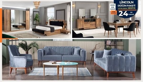 Lincoln Düğün Paketi (YATAK + BAZA HEDİYE)