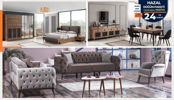 Hazal Düğün Paketi (YATAK + BAZA HEDİYE)