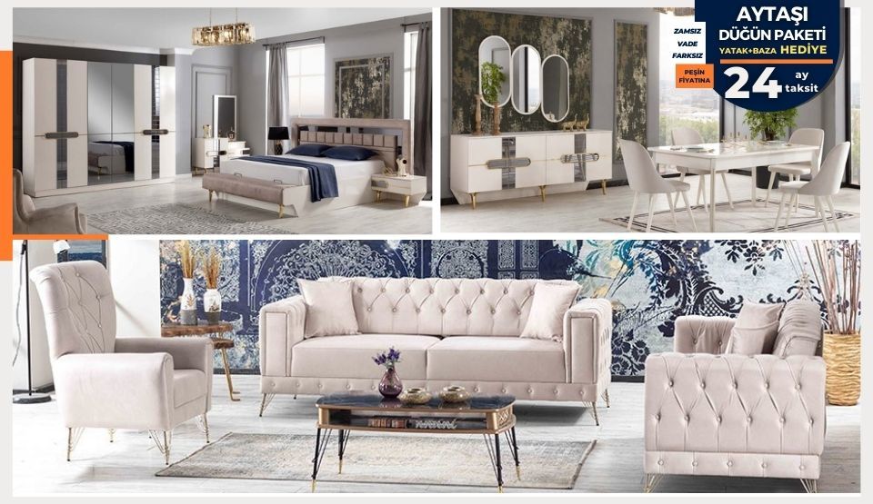 Aytaşı Düğün Paketi (YATAK + BAZA HEDİYE)