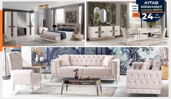 Aytaşı Düğün Paketi (YATAK + BAZA HEDİYE)