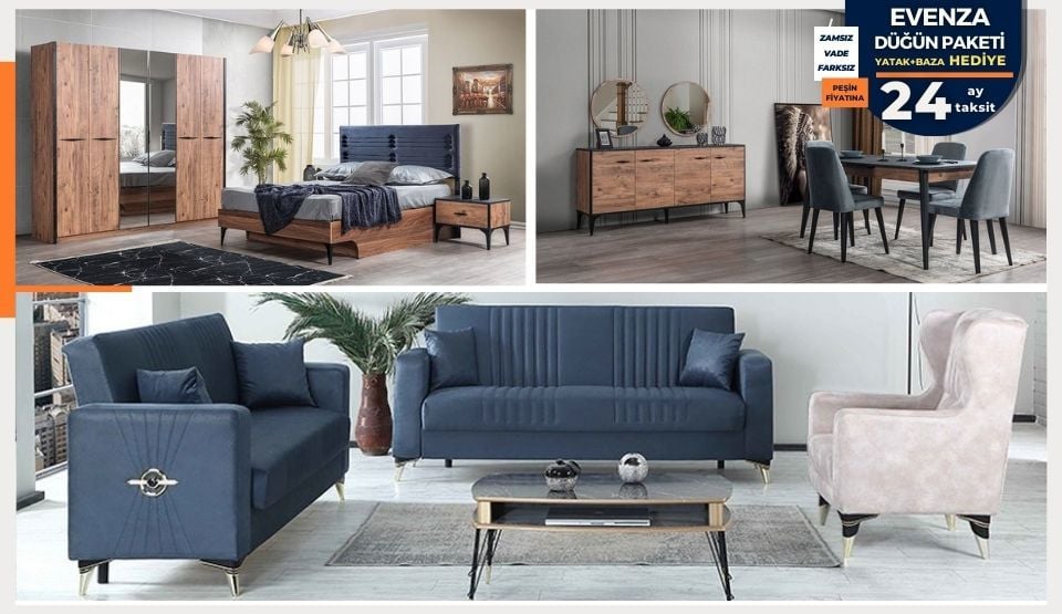 Evenza Düğün Paketi (YATAK + BAZA HEDİYE)