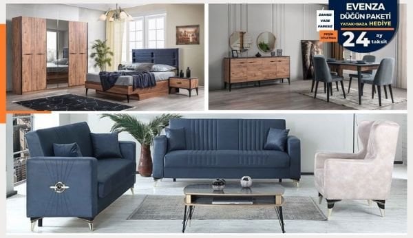 Evenza Düğün Paketi (YATAK + BAZA HEDİYE)