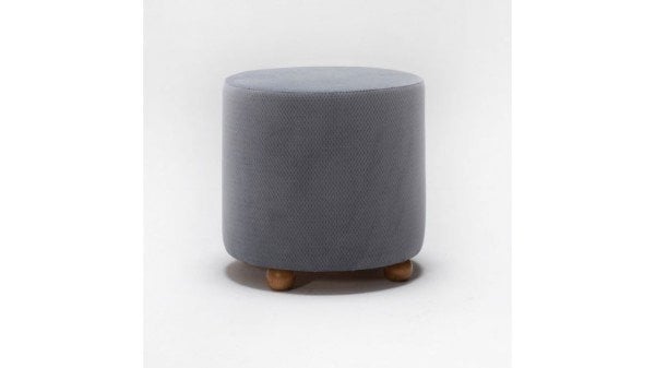 Mario Ahşap Ayaklı Puf Mavi