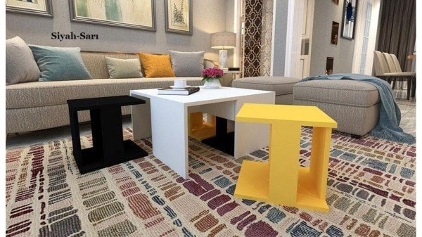 Dali Orta Sehpa Sarı-Siyah