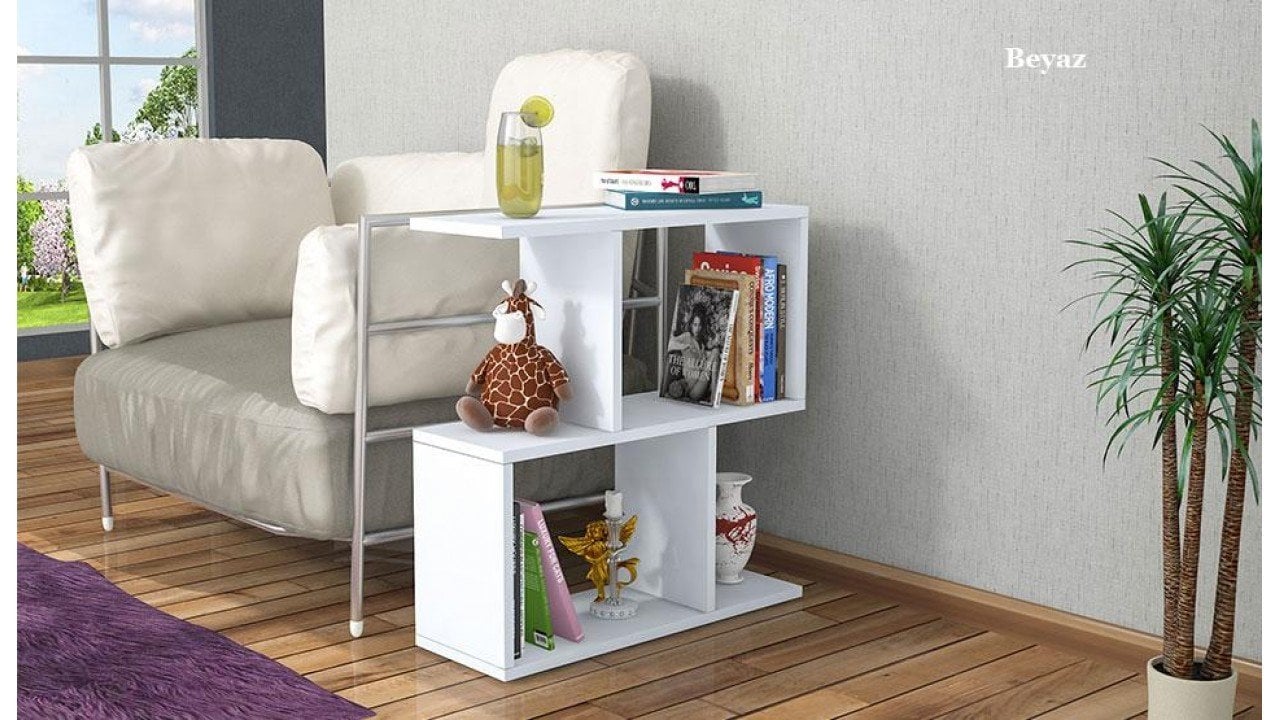 Klas Yan Sehpa Beyaz