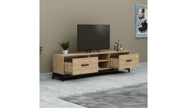 Lidya 180 cm Atlantik Çam Retro Televizyon Ünitesi