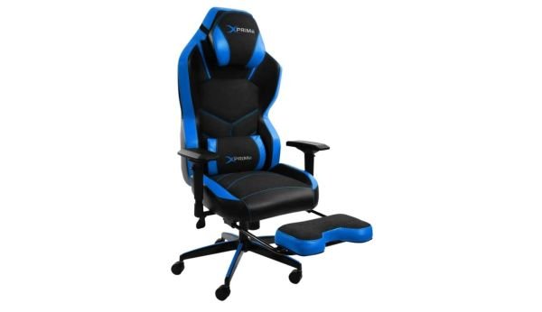 XPrime Tyler Oyuncu Koltuğu Hybrid Kumaş 4D Kolçak Ayak Uzatmalı Mavi
