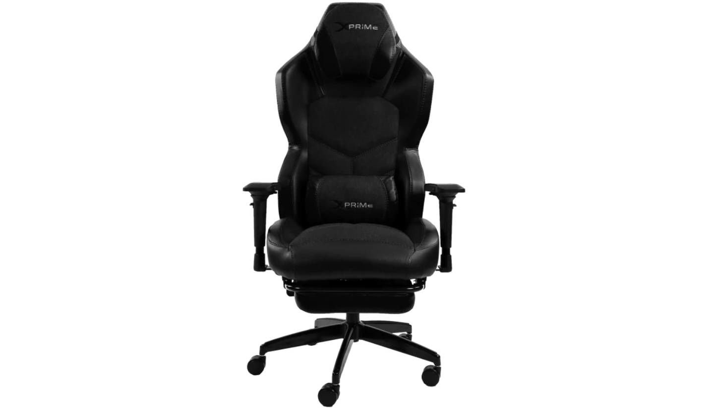 XPrime Tyler Oyuncu Koltuğu Hybrid Kumaş 4D Kolçak Ayak Uzatmalı Siyah