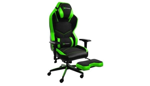 XPrime Tyler Oyuncu Koltuğu Hybrid Kumaş 4D Kolçak Ayak Uzatmalı Yeşil