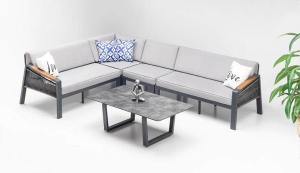 Mykonos Plus Köşe Hpl Sehpalı Bahçe Oturma Grubu