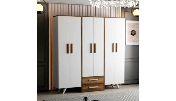 Teşhir Sinem 6 Kapaklı 2 Çekmeceli Gardırop