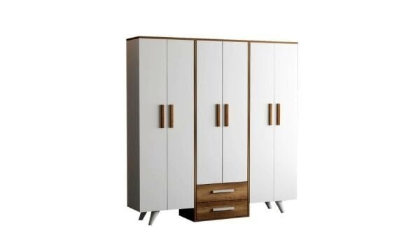 Teşhir Sinem 6 Kapaklı 2 Çekmeceli Gardırop