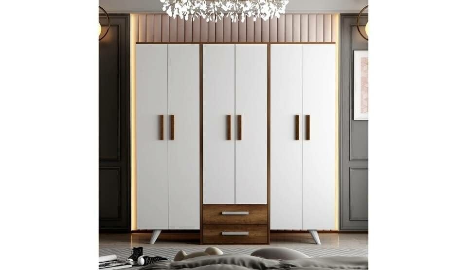 Teşhir Sinem 6 Kapaklı 2 Çekmeceli Gardırop