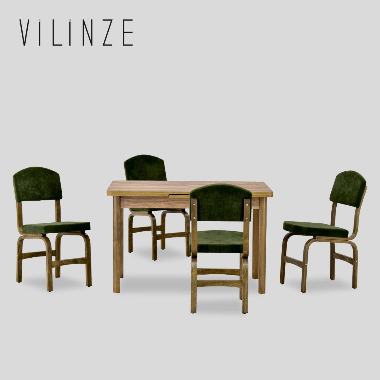 İncir 120 Kestane/Haki Mutfak Masası Takımı