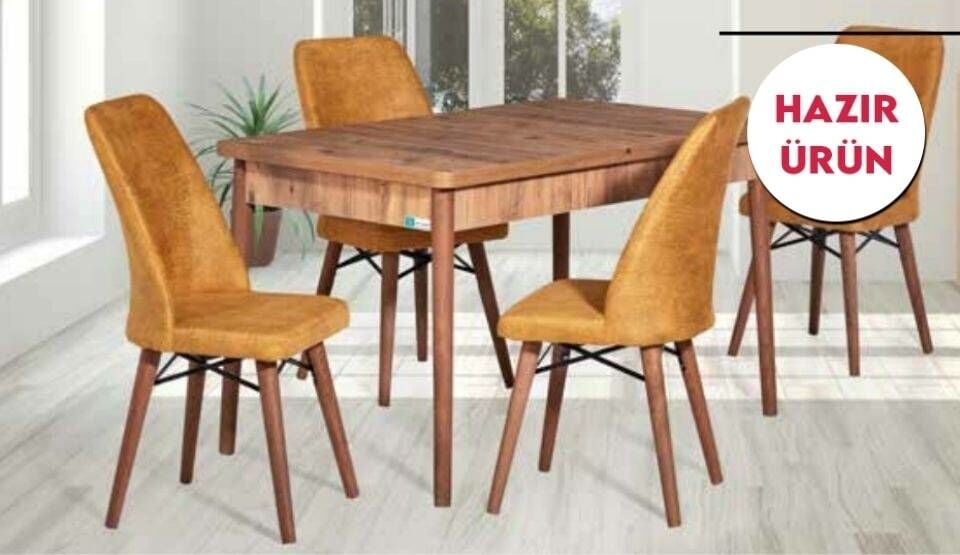 1007 Atlantik Çam Kelebek Mutfak Masa Takımı (Hazır Ürün)