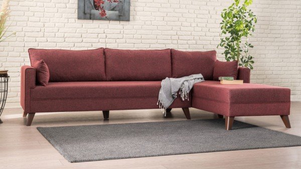Bella Soft Köşe Takımı Sağ Köşe - Bordo