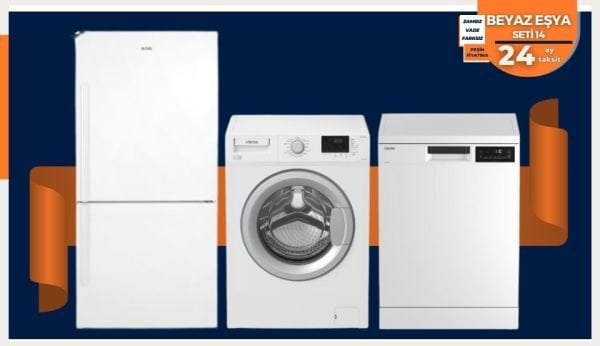 Beyaz Eşya Seti 14 Silver İnox