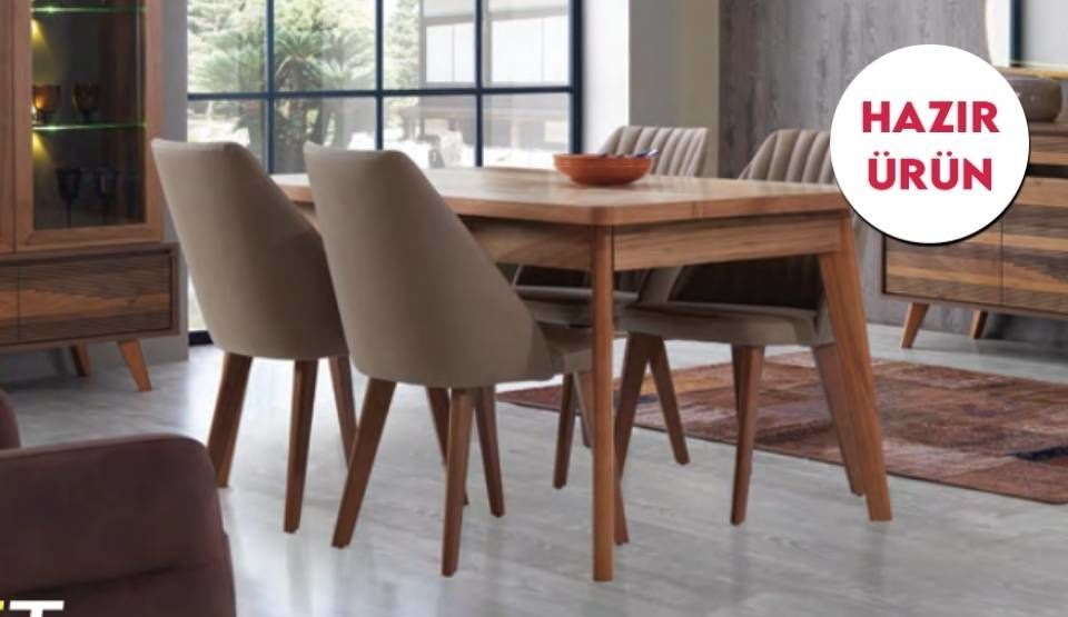 Soft Ceviz Yemek Masası Takımı (Hazır Ürün)