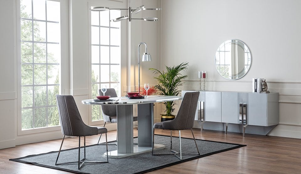 Gris Yemek Odası (Hazır Ürün)