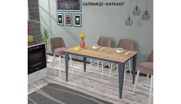 New Mutfak Masası 70*130 cm - Safir-Antrasit
