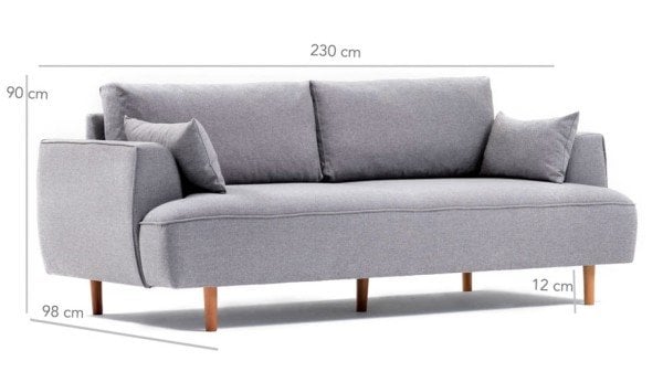 Felix Extra Soft Üçlü Kanepe Açık Gri